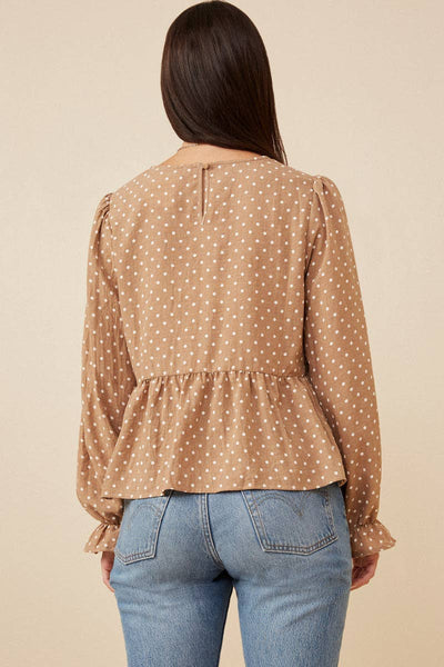Polka Dot Peplum Top