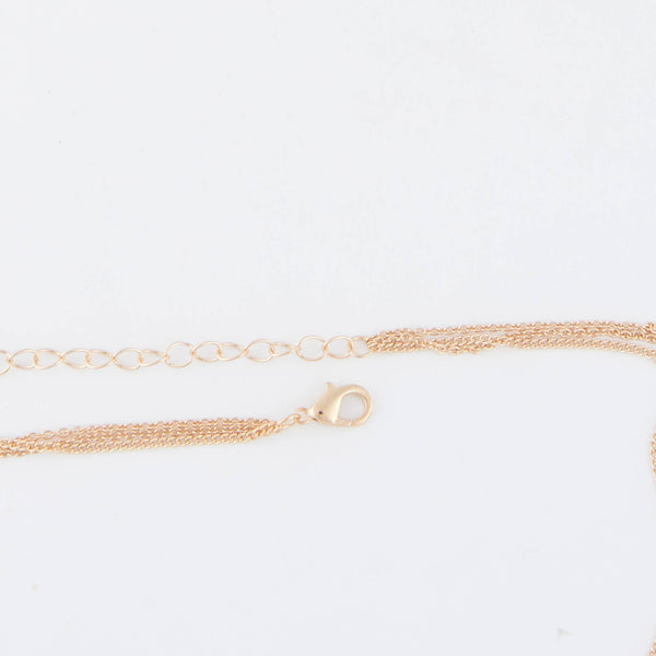 Layered Necklace Char 15" Gold  Side Cross Gem Pendant