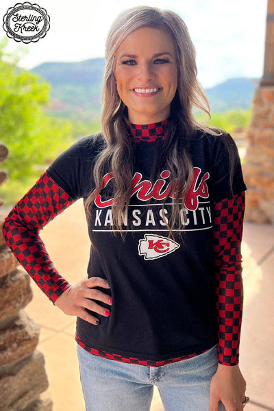 Pep Rally Mesh Top Red & Black