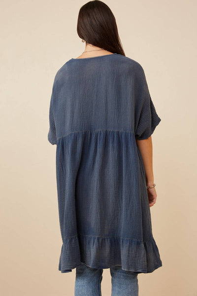 Washed Short Sleeve Kimono