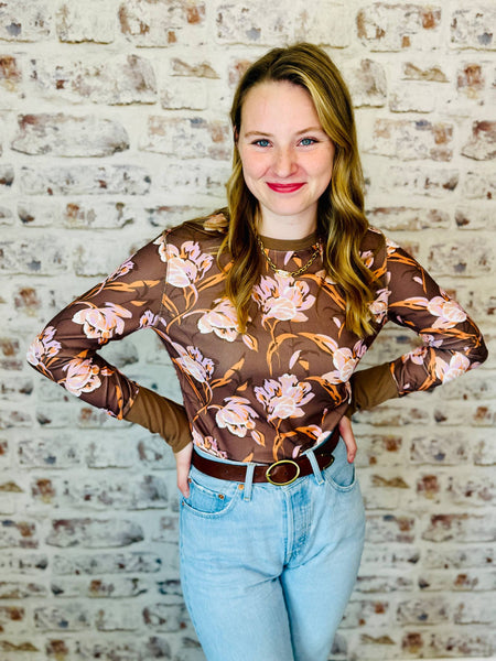 Floral Waffle Long Sleeve