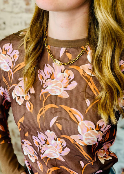 Floral Waffle Long Sleeve