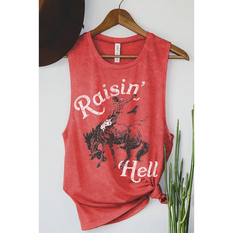 RAISIN HELL GRAPHIC TANK TOP