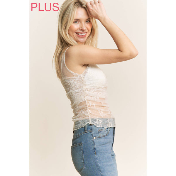 Lace High Neck Tank