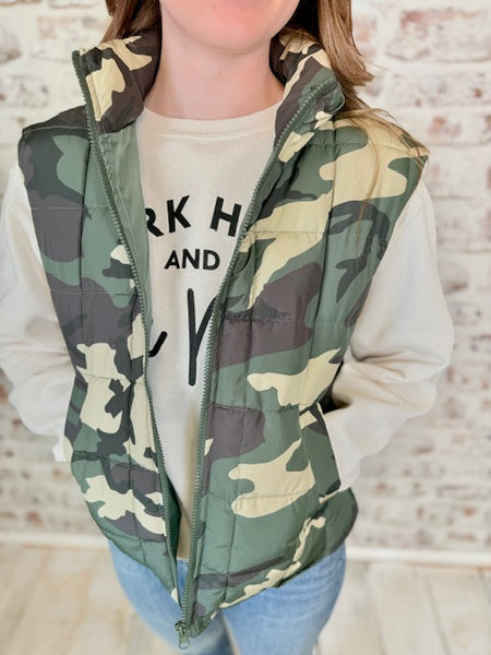 Camo Puff Vest