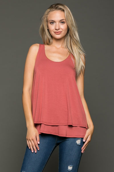 marsala colored double layer swing tank with wide straps
